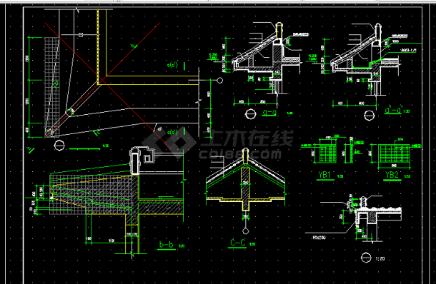休闲洗浴中心建筑施工CAD设计图纸-图二