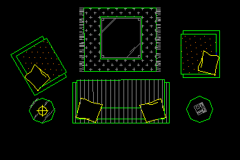 室内建筑装饰的完整cad床等家具平面图块-图二