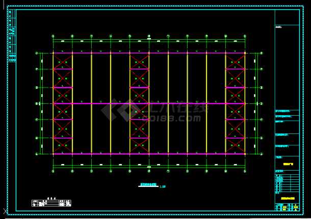 某公司60×32厂房工程建筑结构CAD图纸-图二