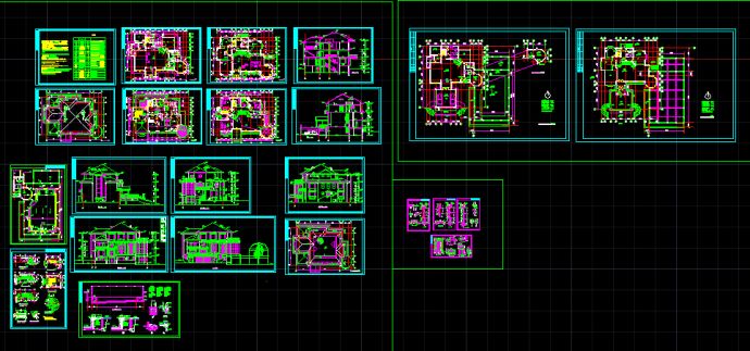 某豪华别墅施工设计CAD详情全套图纸_图1