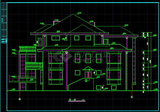 某豪华别墅施工设计CAD详情全套图纸-图二