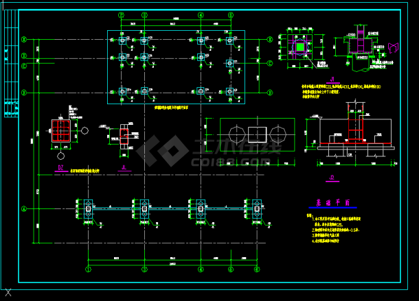 某加油站结构建筑结构CAD图纸（含设计说明）-图二