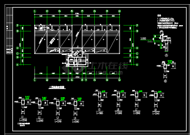 某敬老院建筑结构CAD图纸（标注详细）-图二