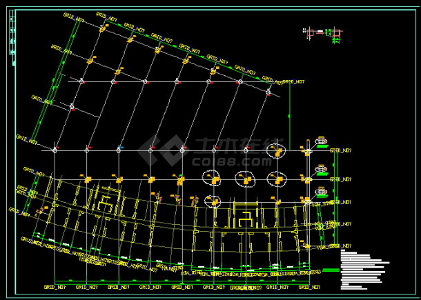 某框架结构办公楼建筑结构CAD图纸-图二