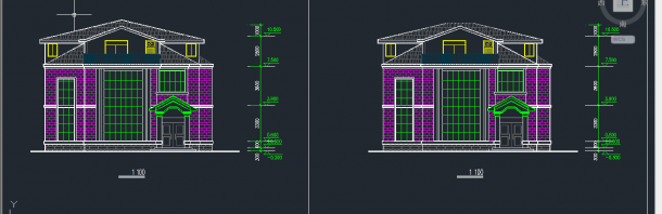某地区科技F型别墅建筑设计CAD施工图-图二