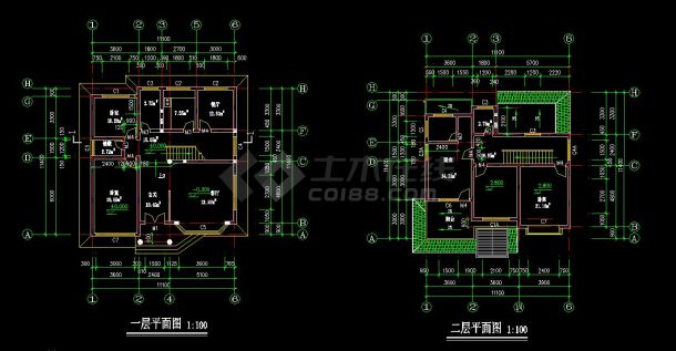 台州某地多层砖混结构独栋别墅建筑设计方案五cad施工图-图二