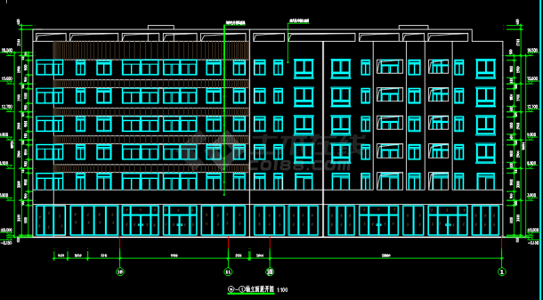 六层带商业框架结构住宅楼建筑施工图纸-图二