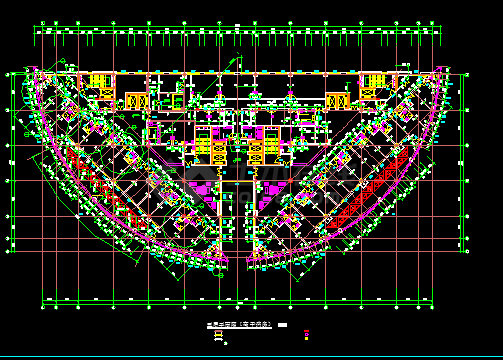 某市大医院医学中心大楼CAD建筑设计平面图-图二