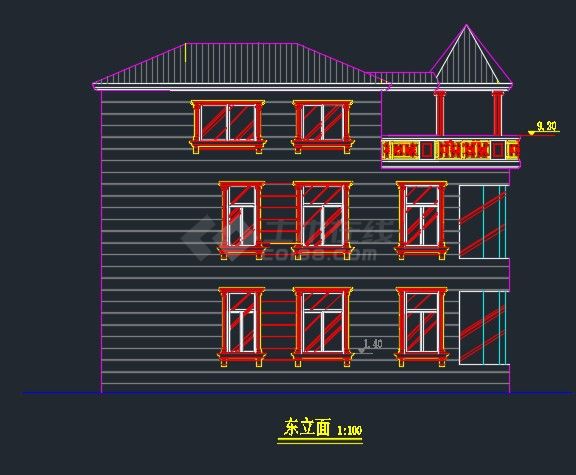 某经典别墅方案设计CAD方案详情图纸-图二