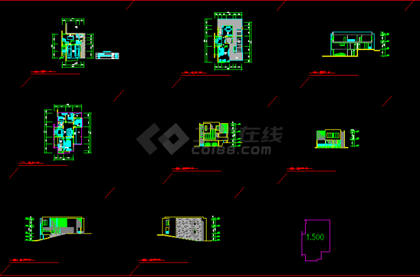 两套私人别墅设计施工CAD方案图带效果图-图一