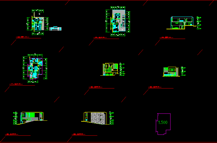 两套私人别墅设计施工CAD方案图带效果图_图1