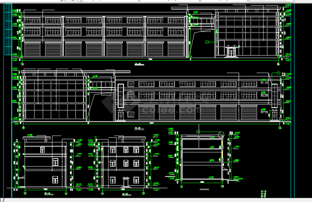 某工厂办公综合楼建筑施工CAD设计图纸-图二