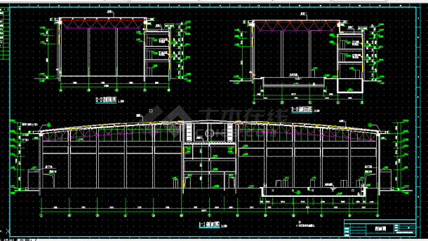 体育馆会所建筑施工CAD设计图纸-图二
