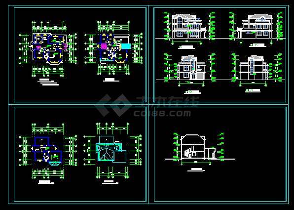 现代风格别墅建筑设计施工CAD方案图纸-图一