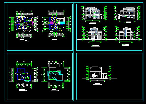 现代风格别墅建筑设计施工CAD方案图纸_图1