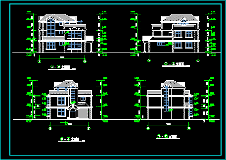 现代风格别墅建筑设计施工CAD方案图纸-图二