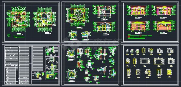 某多层别墅建筑施工CAD设计全套详图-图一