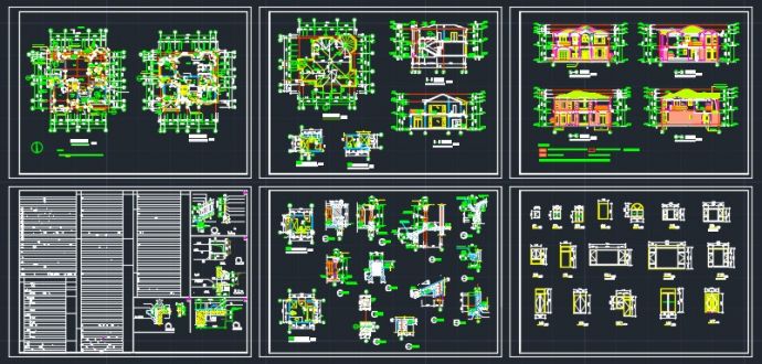 某多层别墅建筑施工CAD设计全套详图_图1