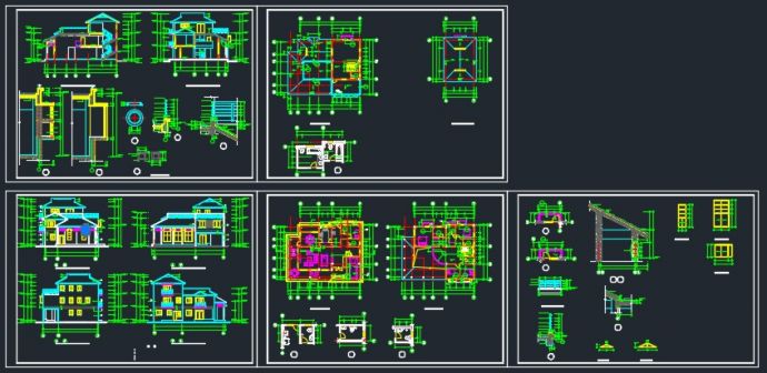 某多层别墅建筑设计施工详情CAD全套图_图1