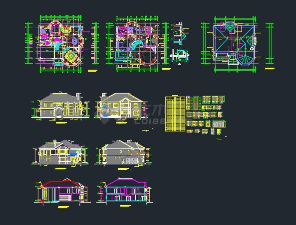 某钢结构别墅建筑设计CAD详情全套图纸-图一