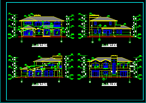 现代风格住宅别墅建筑施工设计CAD方案图-图二
