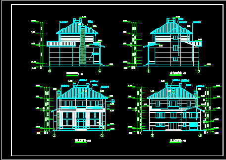 现代风格别墅建筑施工设计CAD方案图纸-图二