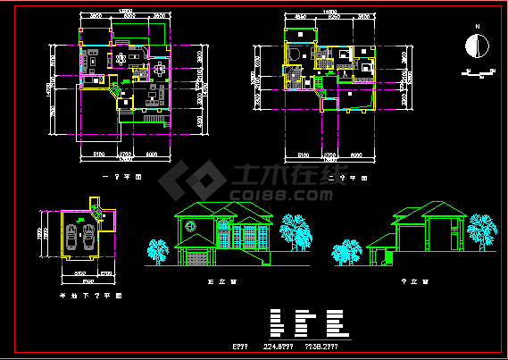 某欧式别墅建筑设计施工CAD方案图含地下室-图一