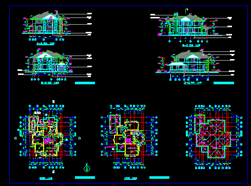 某地的一处精致的别墅CAD设计图