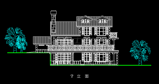某豪华欧式别墅建筑设计施工CAD方案图纸-图二