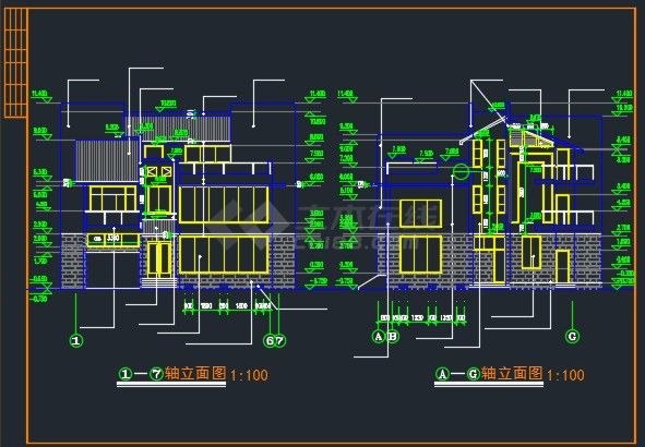 某豪华高档别墅建筑CAD设计详情施工图-图二