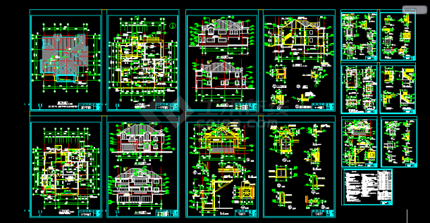 某城市的一幢美式别墅全套CAD施工图-图一