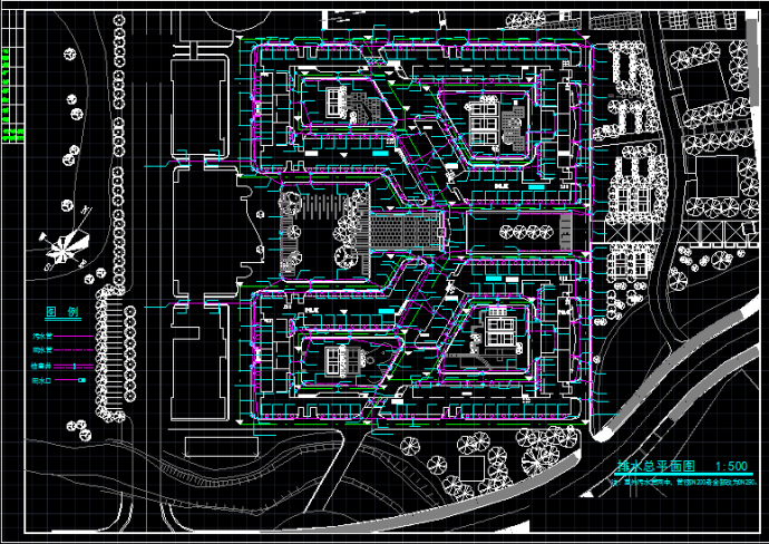 西南交大新校区给排水设计CAD总图_图1