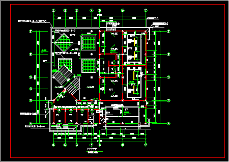 西磁食堂建筑施工CAD设计平面图-图二