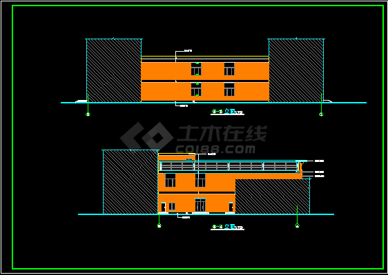 小型超市全套建筑施工设计CAD方案图-图二