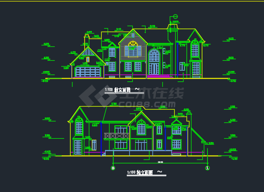某别墅全套建筑施工设计CAD详图-图二