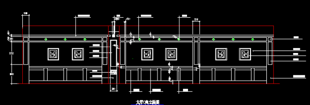 某洗浴中心大厅建筑设计施工CAD立面图-图二