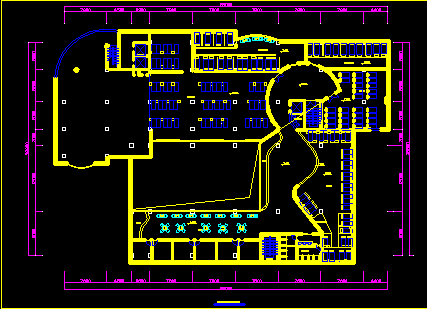 某洗浴中心建筑设计施工CAD平面图-图二
