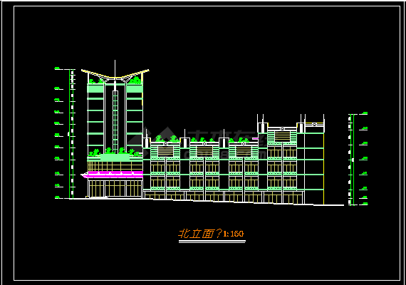 风云大酒店建筑设计CAD方案施工图-图二