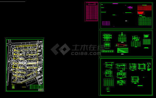 某大型住宅社区热力管网cad施工设计图纸-图一