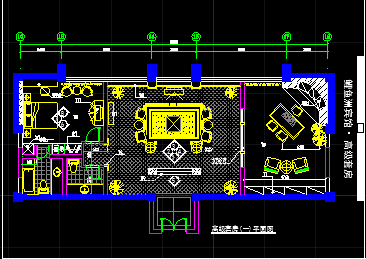 鲤鱼洲宾馆高级套房建筑设计装修CAD方案图-图二