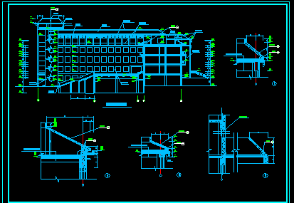 某地一所学校教学楼建筑施工图全套CAD图纸-图二