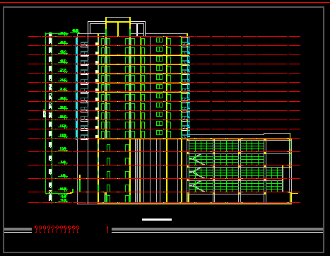 某商住楼建筑施工CAD设计方案图(带效果图)-图二