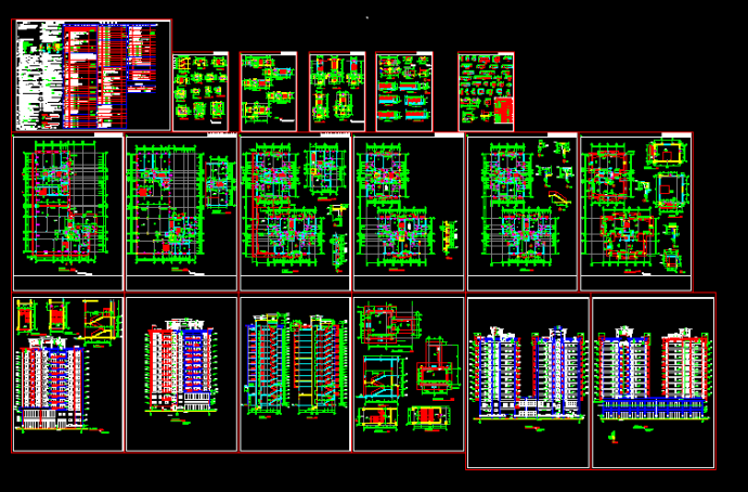 某商住楼建筑施工设计CAD全套图带效果图_图1