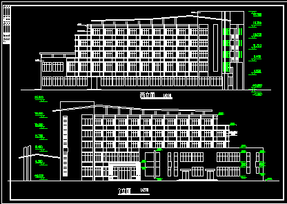 某中学综合楼建筑施工CAD及宿舍方案设计图-图二
