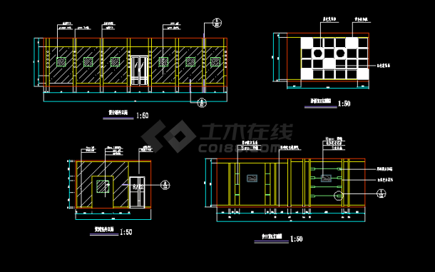某办公空间装修CAD设计施工总图纸-图二