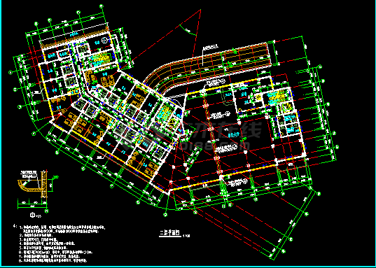某市多层旅社建筑CAD设计施工平面图纸-图二