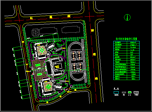 某学校建筑设计施工CAD规划总图方案_图1