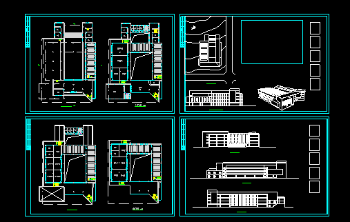 某高校图书馆建筑设计施工CAD平立面方案_图1