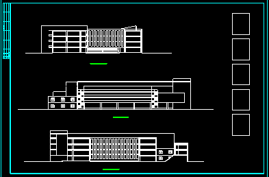 某高校图书馆建筑设计施工CAD平立面方案-图二