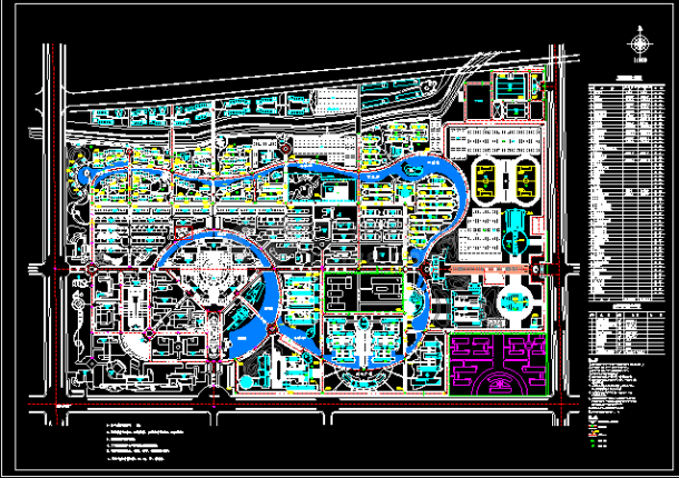 河南理工大学建筑设计施工CAD总平面图-图一